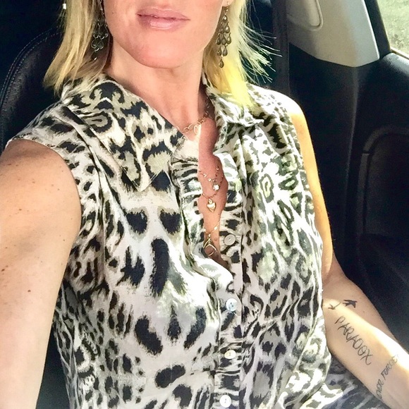 🔥SM•LUNGO L’ARNO•100% LINEN MADE IN ITALY LEOPARD PRINT COLLARED MIDI DRESS🔥 - Picture 9 of 9